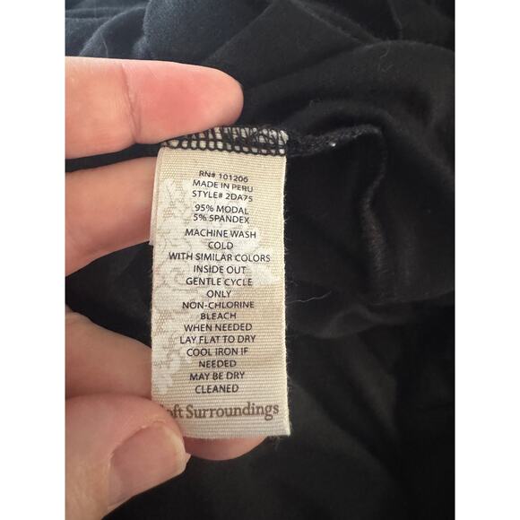 Soft Surroundings | Black Knit V Neck Overlay Top | Size Large - Picture 10 of 13